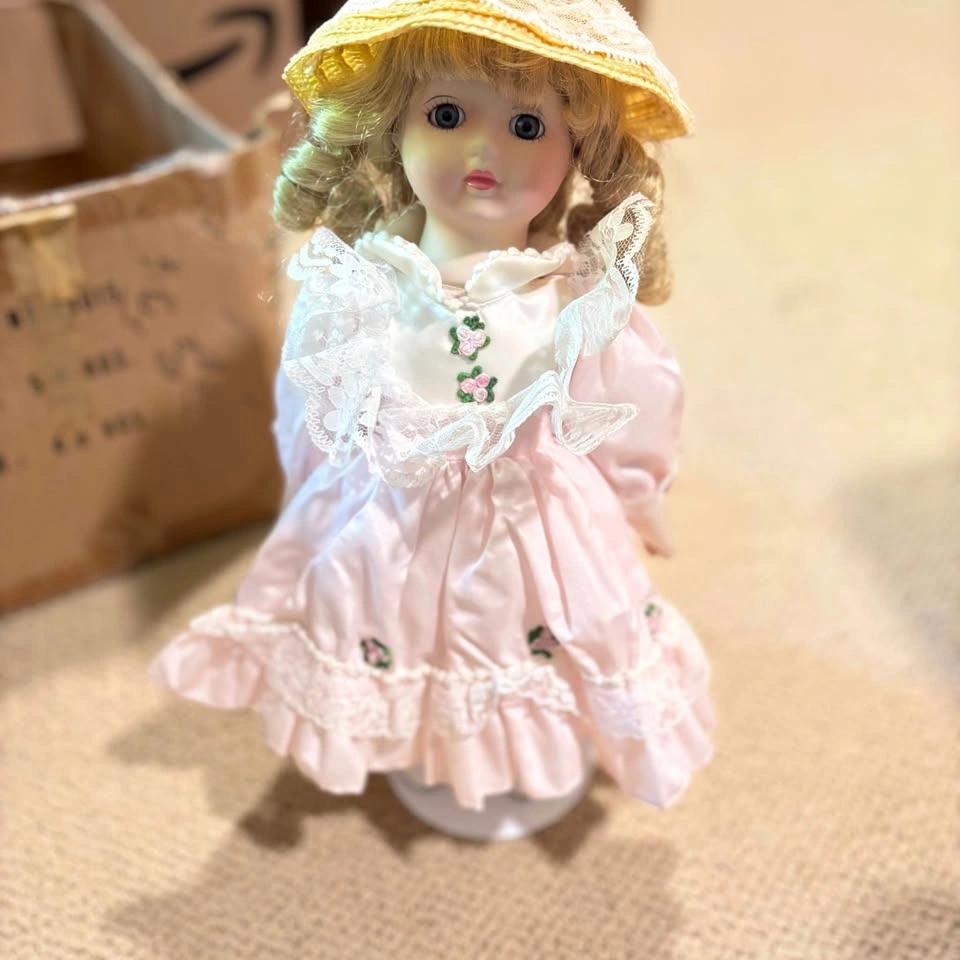 Vintage Porcelain Doll in Victorian Style