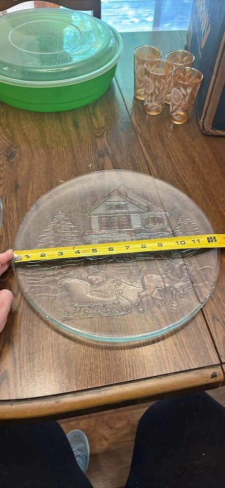 Vintage Libbey Glass Christmas Serving Platters