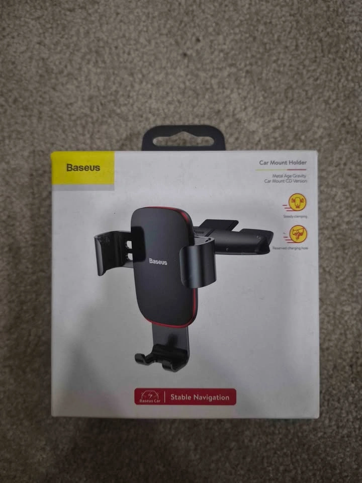 Baseus Gravity Car Phone Holder - Air Vent Mount (Black/Red) - photo 4