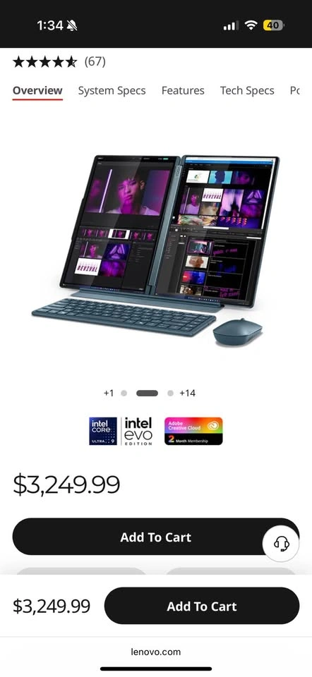 Lenovo Yoga Book 9i 13" Dual Screen Laptop - photo 2
