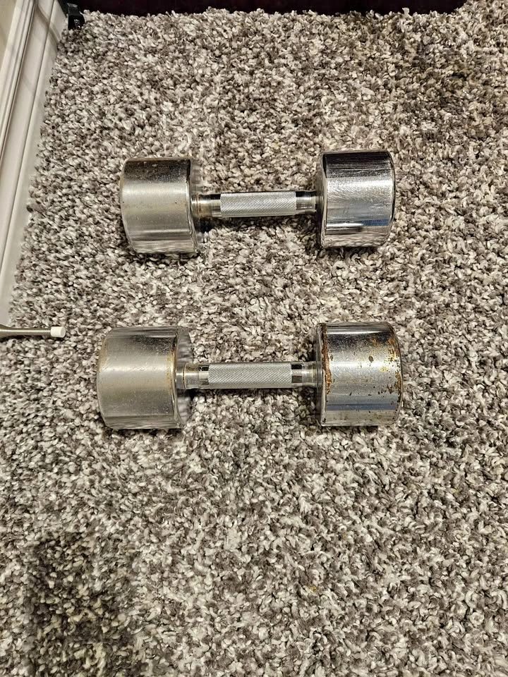Pair of York 20 LB Chrome Dumbbells
