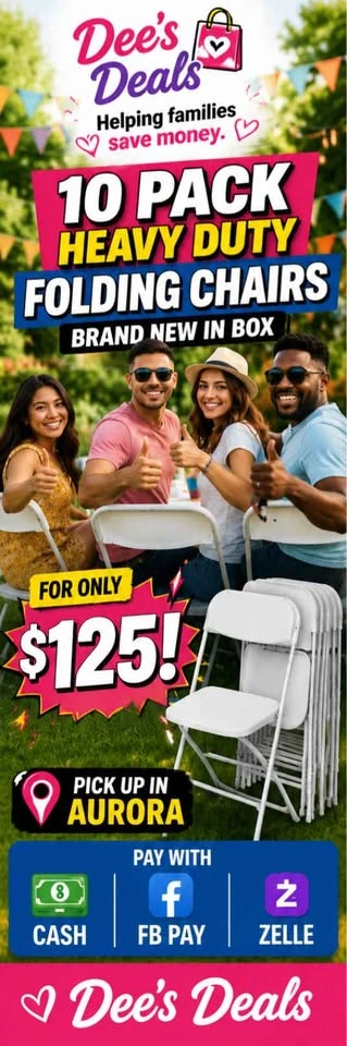 10 Pack Heavy Duty Folding Chairs - Brand New in Box! - photo 3