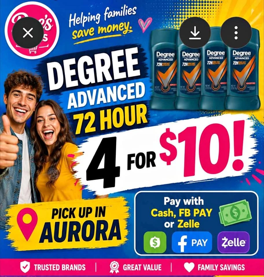 Degree Advanced Deodorant 4 for $10