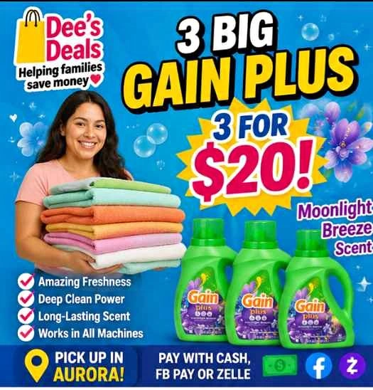 3 Big Gain Softener or Detergent for $20!!