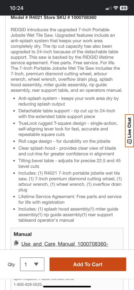 Ridgid Wet Tile Saw - photo 2