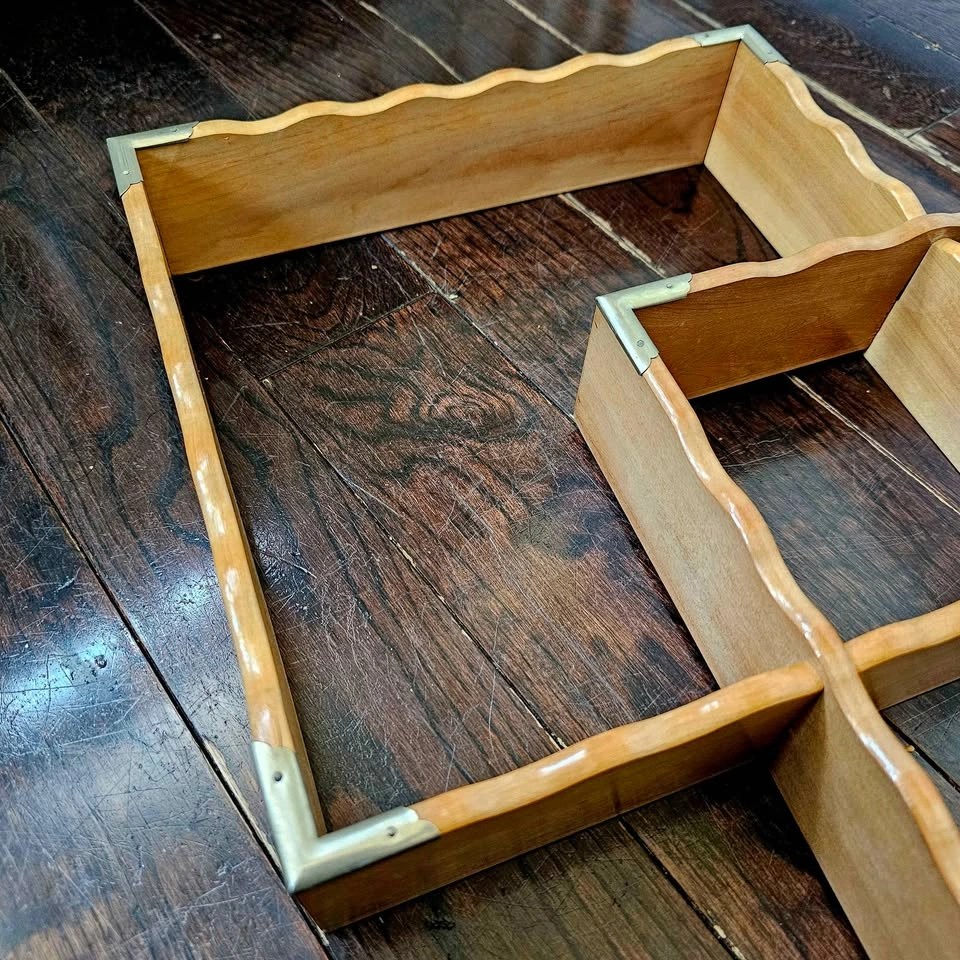 Vintage MCM Interlocking Cube Display Shelf 50s 60s Wood Wall Sh - photo 5