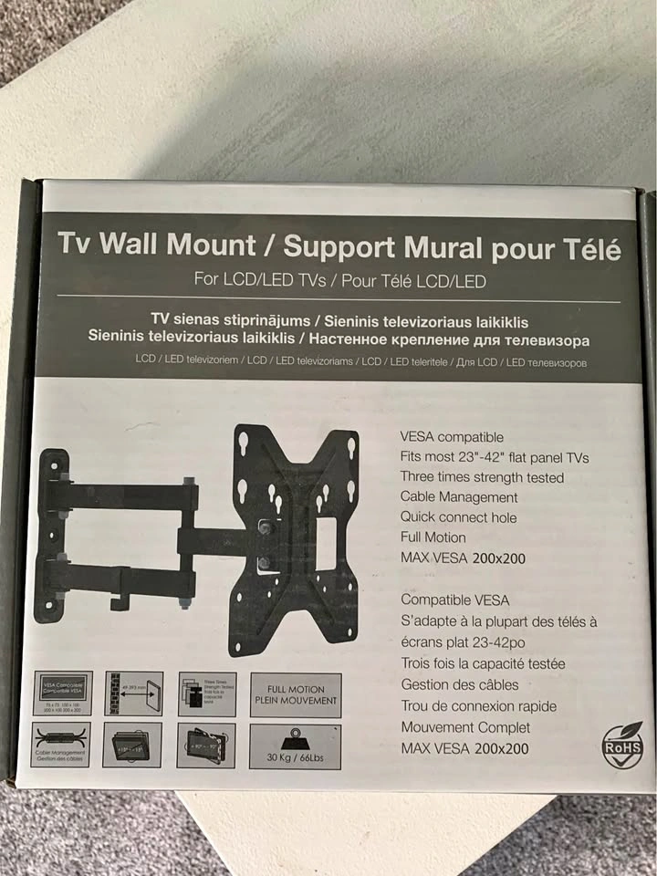 Still in box TV wall mounts
