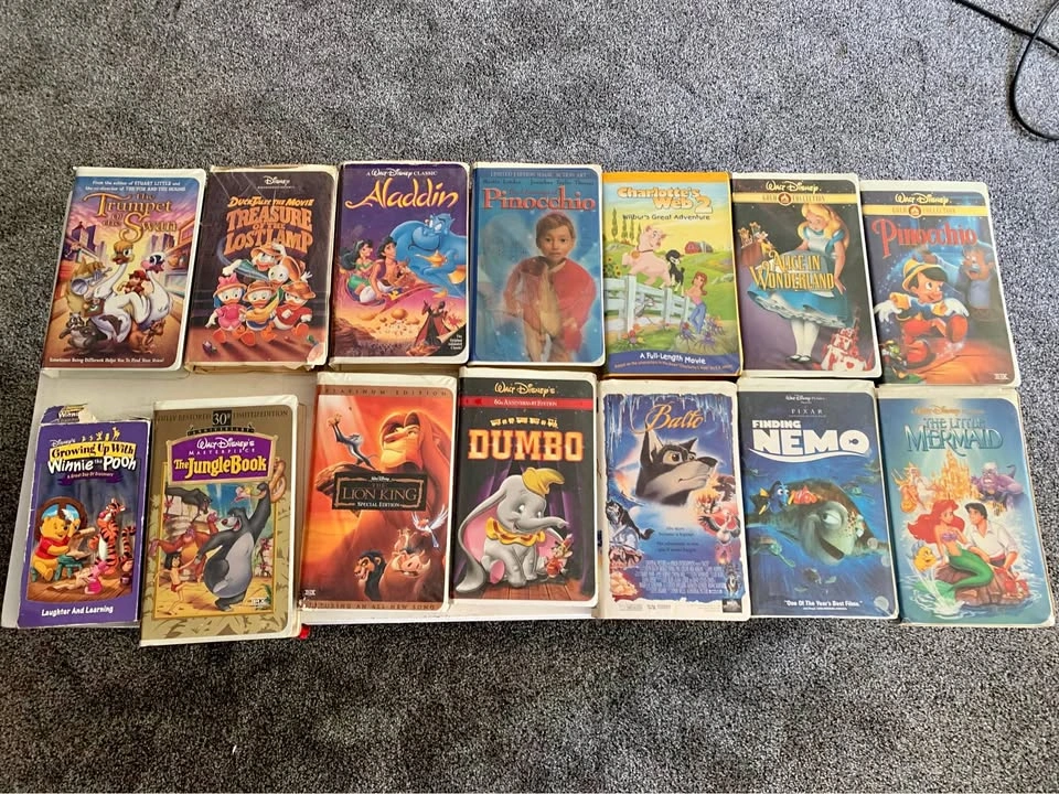 Disney VHS Movies + VCR