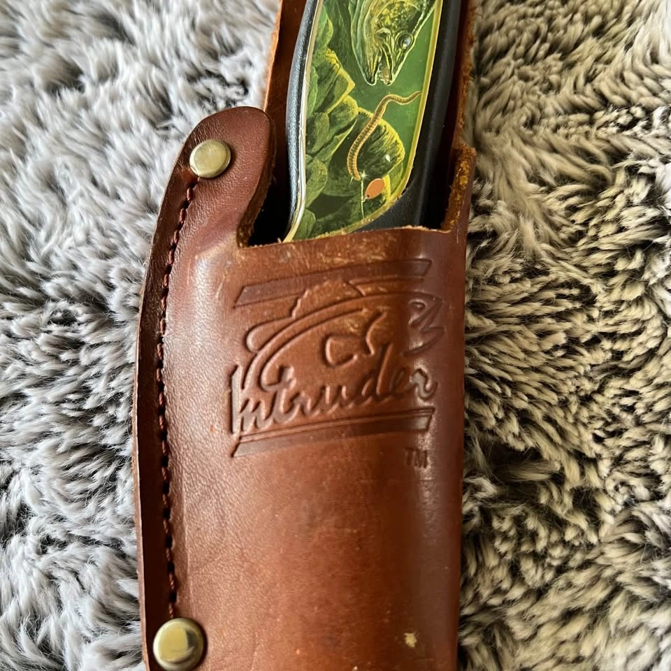 Vintage Intruder Fish Fillet Knife w/ Sheath - Salmon Grip - photo 4