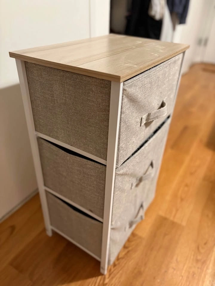 3-Drawer Fabric Storage Dresser with Wood Top - photo 2