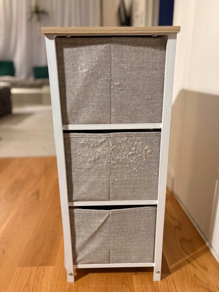 3-Drawer Fabric Storage Dresser with Wood Top - photo 3