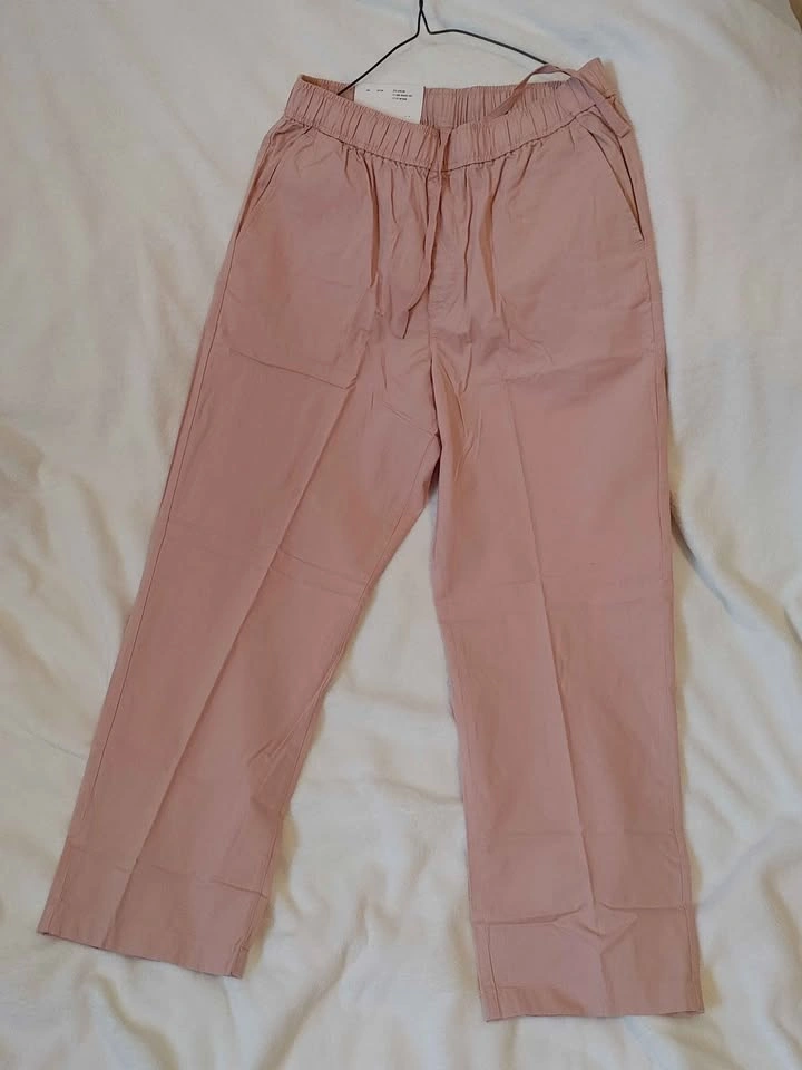 UNIQLO Women's Cotton Relaxed Ankle Pants - Pink Rose - Size M - - photo 2