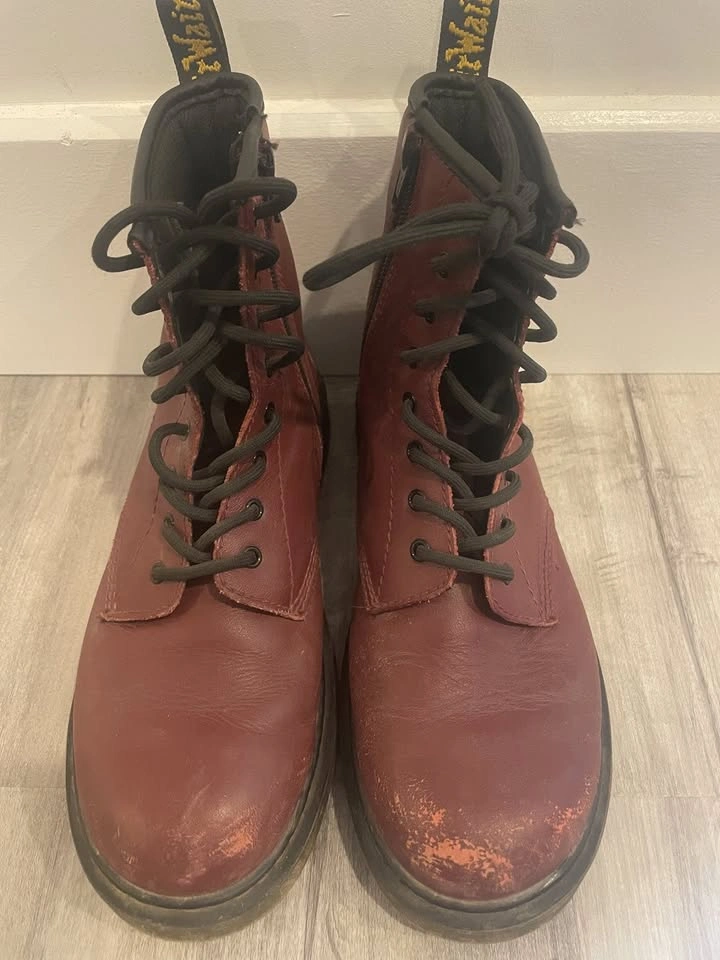 Doc Martens VTG Burgandy 1460 Lace & Zip Boots Unisex - photo 2
