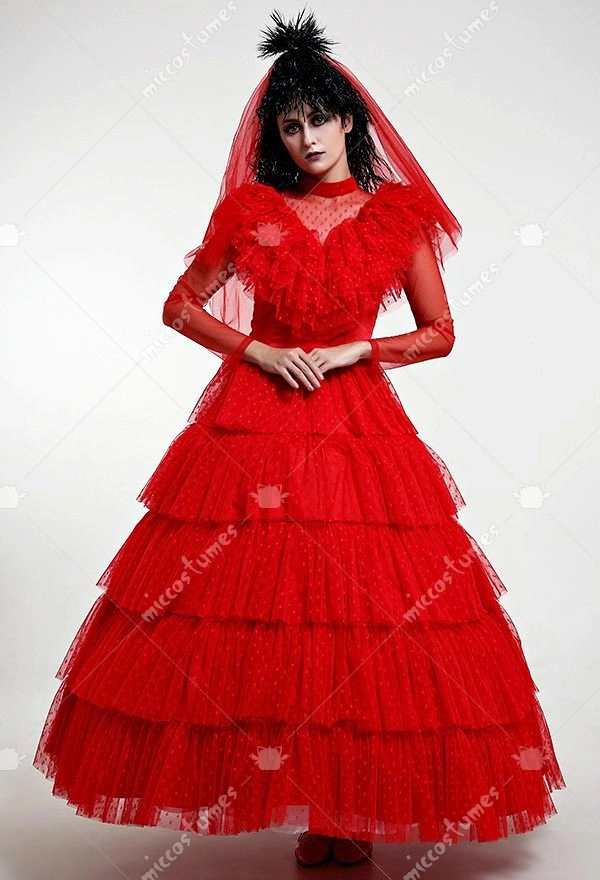 Beetlejuice Lydia Deetz Wedding Dress Costume (Girls sz 12)