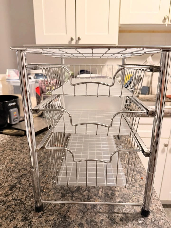 Compact Metal Organizer with Pull-Out Shelves - photo 2