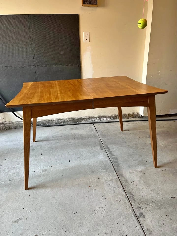 Mid-Century Modern Walnut Dining Table w/ Extension Leaf (Knecht