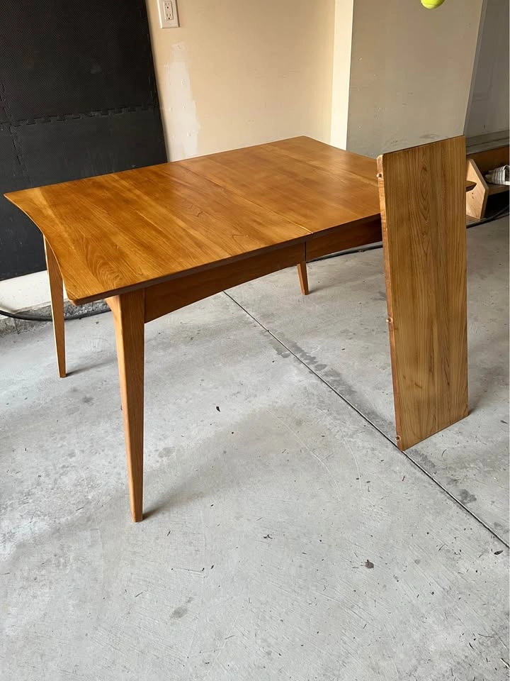 Mid-Century Modern Walnut Dining Table w/ Extension Leaf (Knecht - photo 2