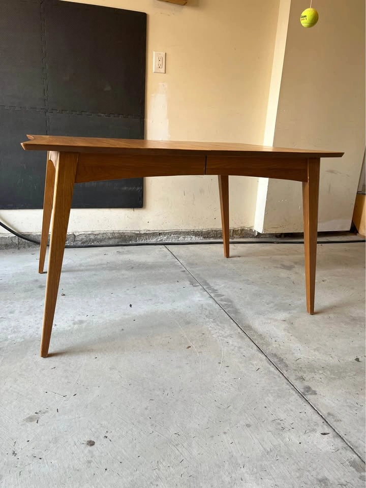 Mid-Century Modern Walnut Dining Table w/ Extension Leaf (Knecht - photo 3