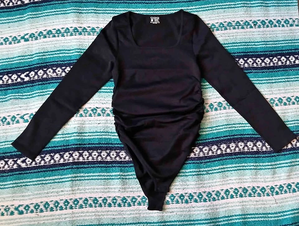 New Black Long Sleeve Bodysuit Shapewear Medium Womans