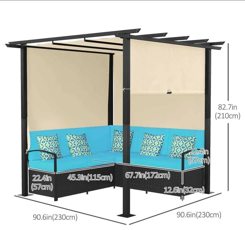 Brand new patio sectional sofa set with retractable canopy. On S - photo 3