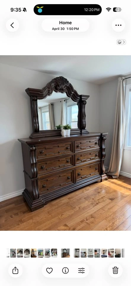 Ashley King Bed Frame, 2 Dressers, Mirror Dresser - photo 2