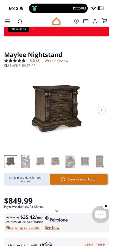 Ashley King Bed Frame, 2 Dressers, Mirror Dresser - photo 3