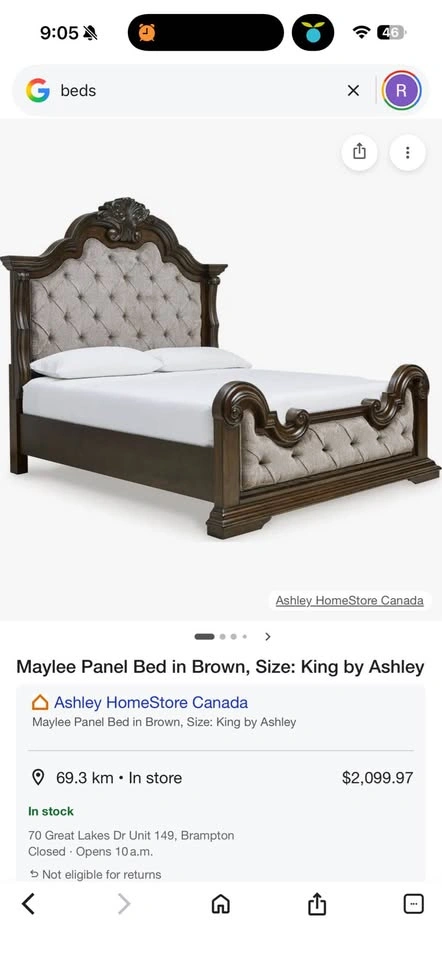 Ashley King Bed Frame, 2 Dressers, Mirror Dresser - photo 5