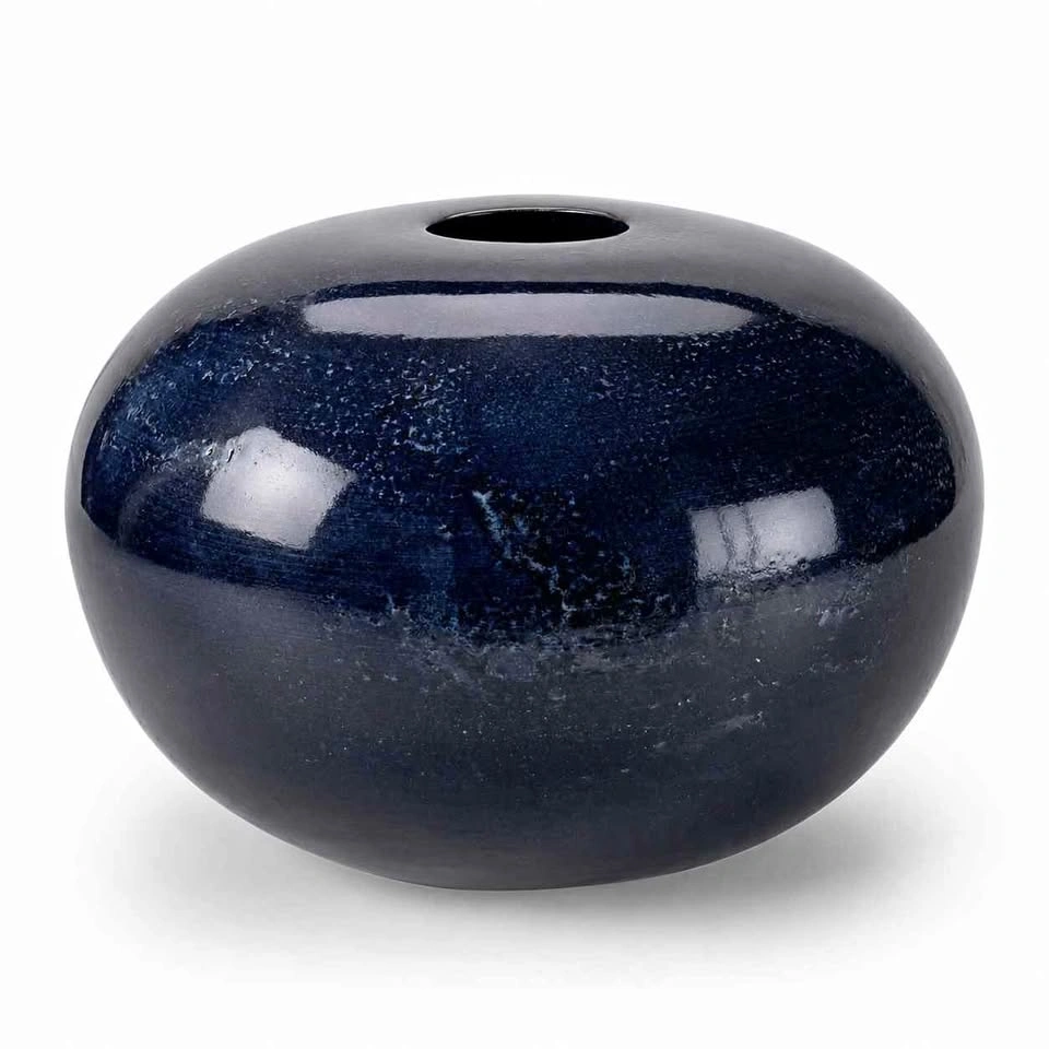 CB2 Large ATOLL Navy Vase – Rare Designer Statement Piece