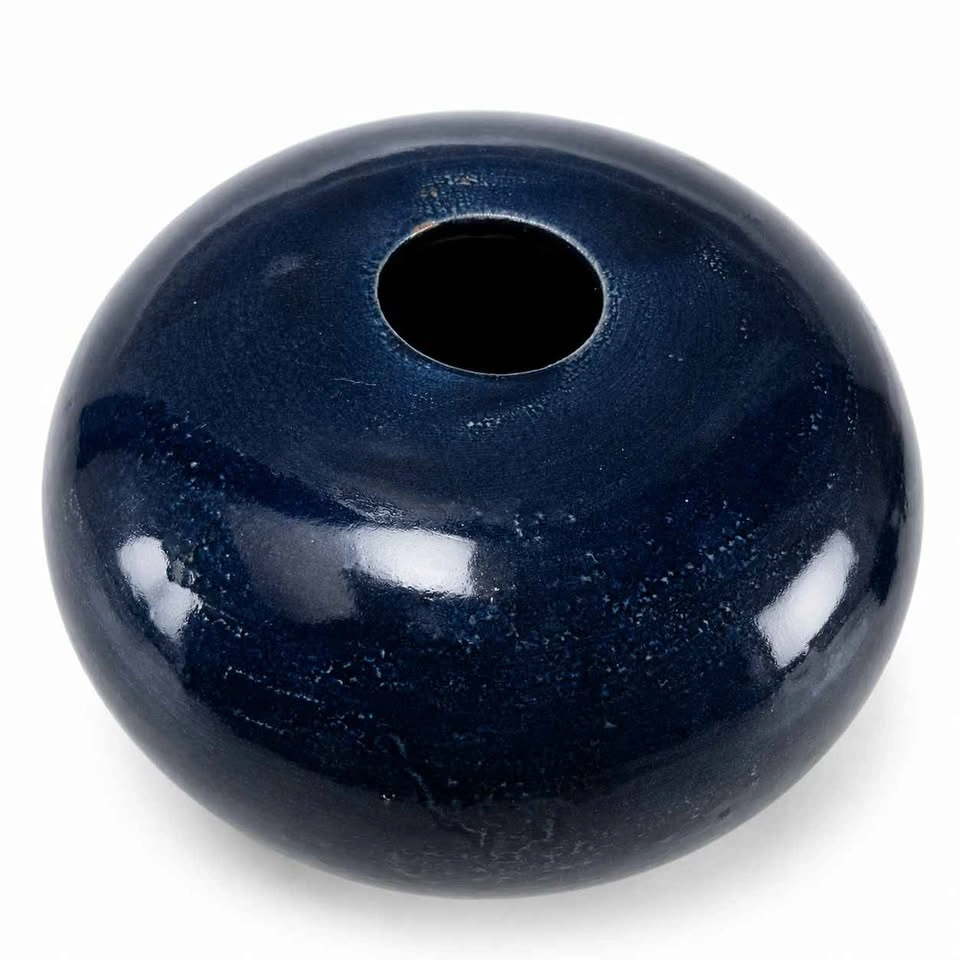 CB2 Large ATOLL Navy Vase – Rare Designer Statement Piece - photo 3