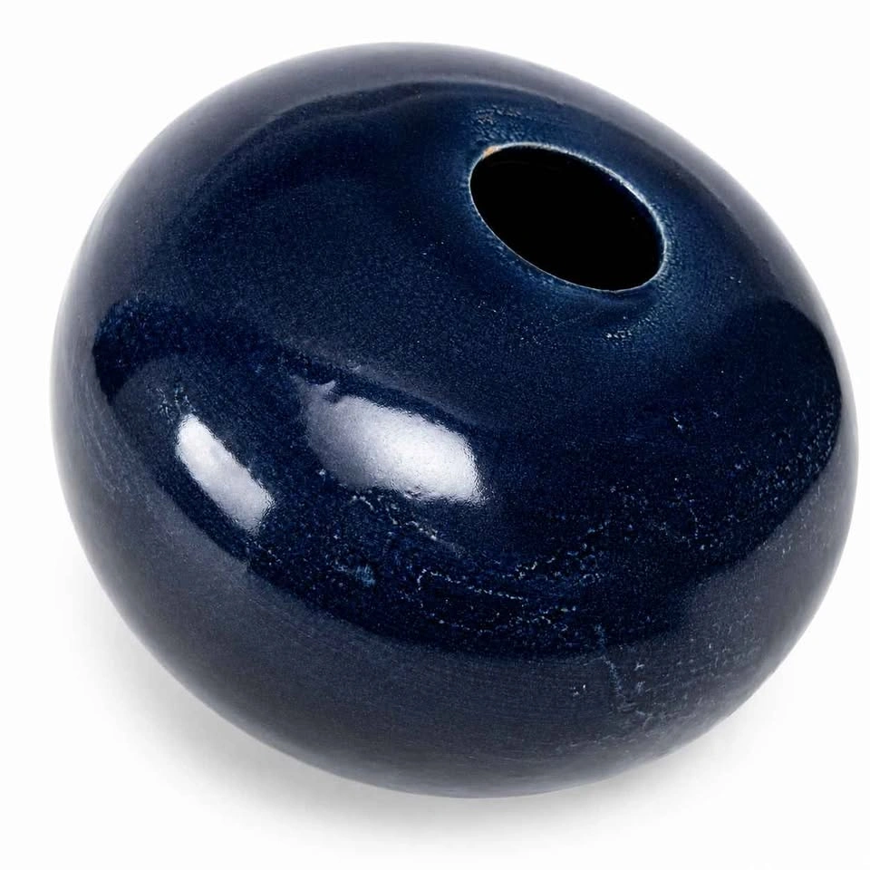 CB2 Large ATOLL Navy Vase – Rare Designer Statement Piece - photo 4
