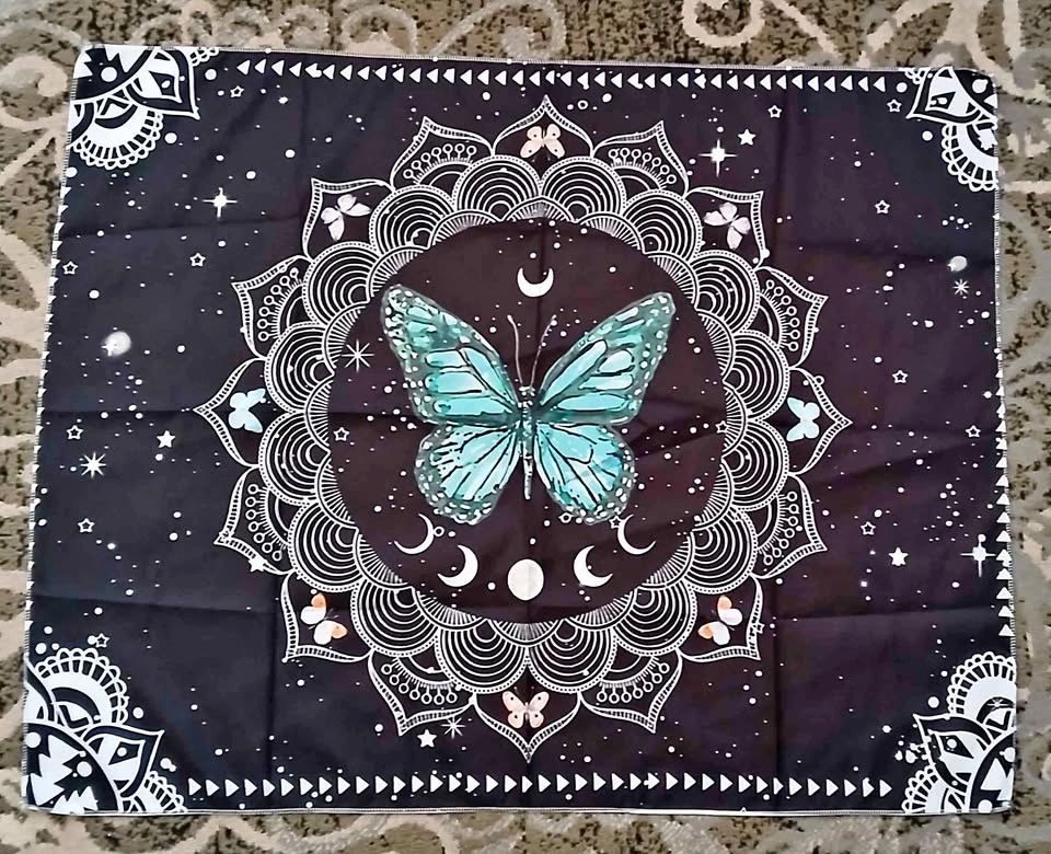 Mandela Butterfly Moon Phase Tapestry