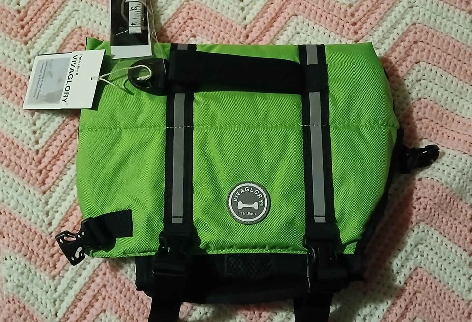 New Green Size Medium Dog Life Jacket 22-25" - photo 2