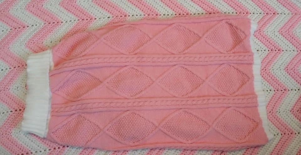 KOFESTIHUE XXL Pink Cable Knit Dog Sweater - photo 4