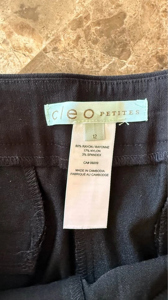 Black Shorts Capris Lot Size 12 Cleo Petites S.C.&CO. - photo 3