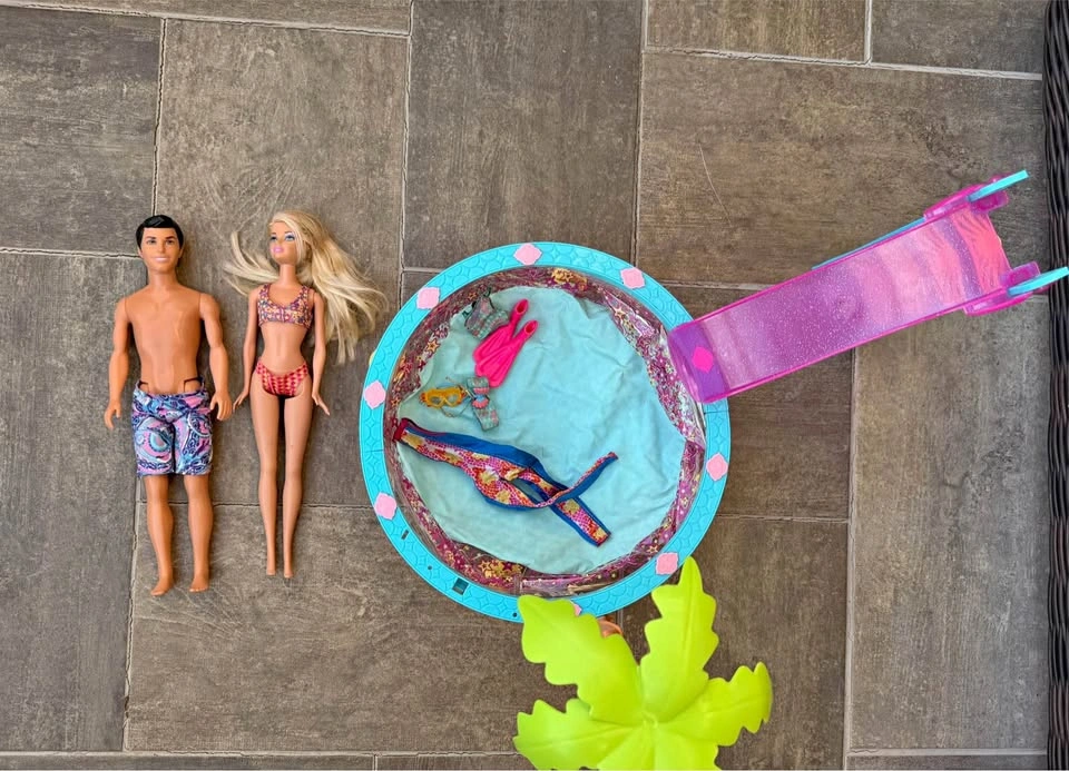 Barbie Ken Pool Party Set w Slide & Accessories