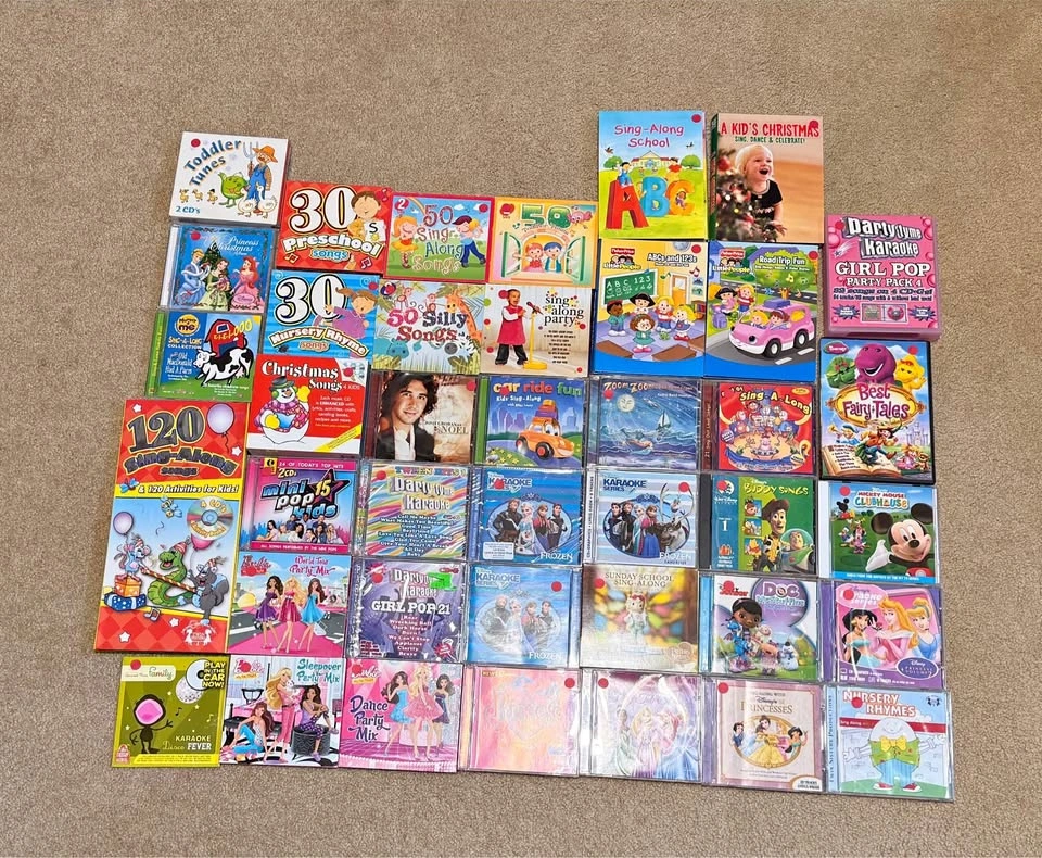 Kids Music CD DVD Lot - Disney, Barbie, Frozen, Sing-Alongs
