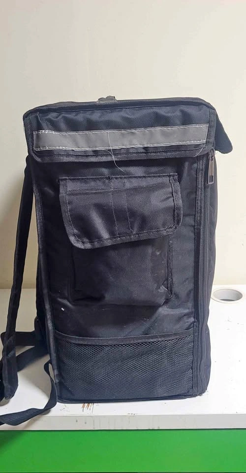Black insulated delivery backpack