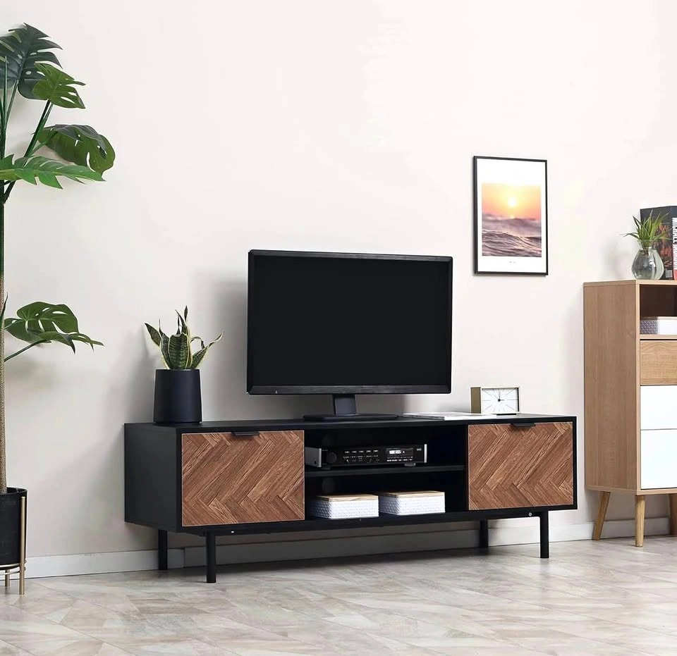 HOMCOM Black TV Stand (Fits up to 60")