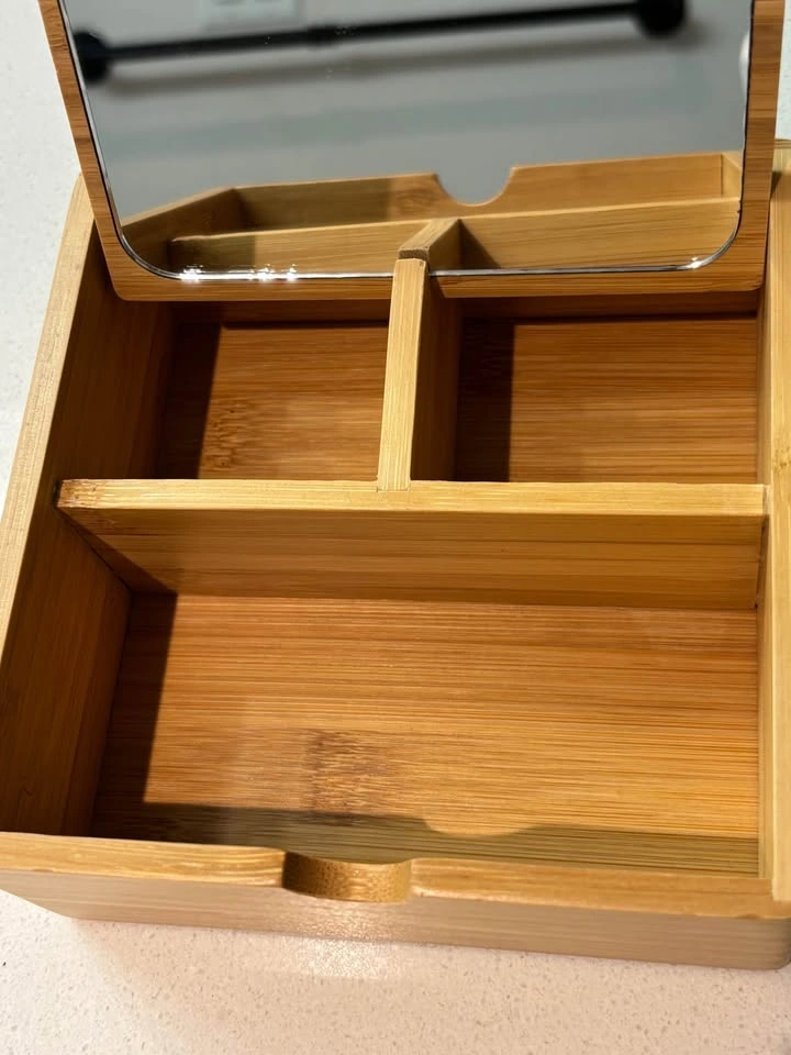 Bamboo Storage Box with Mirror - photo 2