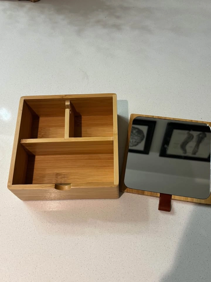 Bamboo Storage Box with Mirror - photo 3