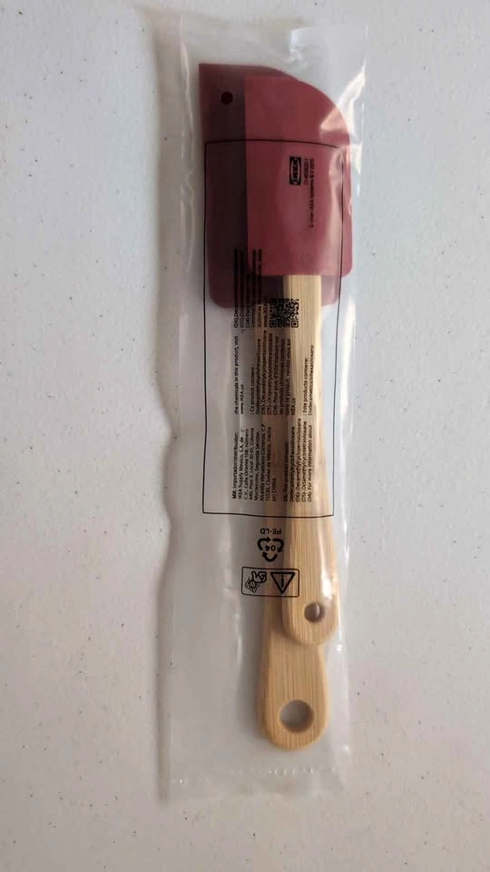VINTERFINT Spatula, set of 2, bamboo/ silicone red