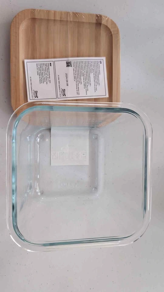 IKEA Food container, square/glass, 1.2 L (41 oz)
