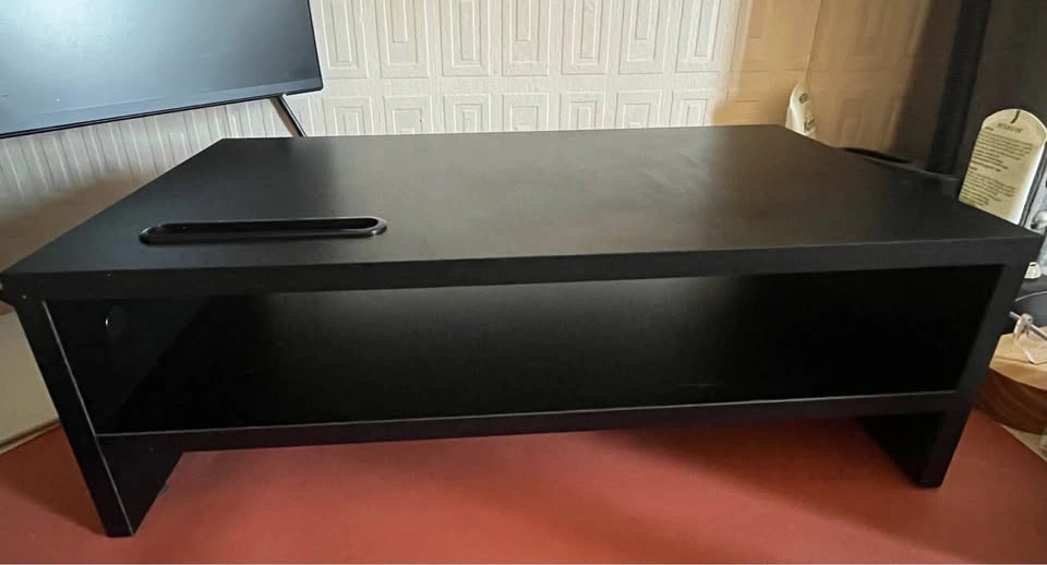 Black Monitor Stand with Storage Shelf - photo 2