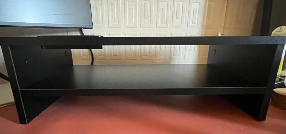 Black Monitor Stand with Storage Shelf - photo 3