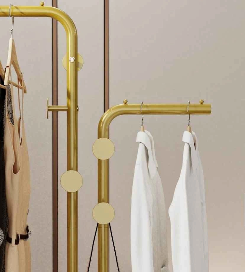 Gold Metal Clothing Rack w Marble Base - Modern Clothes Organize