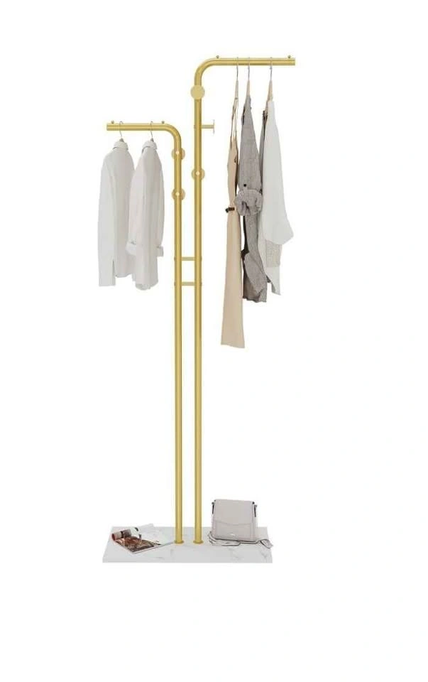 Gold Metal Clothing Rack w Marble Base - Modern Clothes Organize - photo 3
