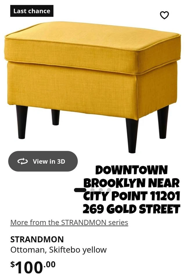 IKEA EKTORP Yellow Ottoman Footrest - photo 5