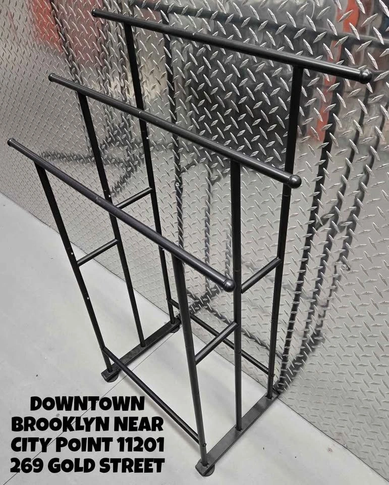 Black Metal 3-Bar Towel Rack with Shelf - photo 3