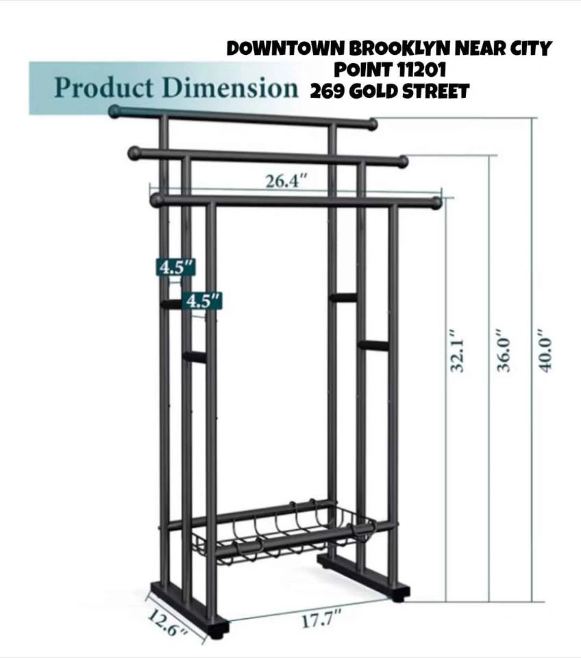 Black Metal 3-Bar Towel Rack with Shelf - photo 4