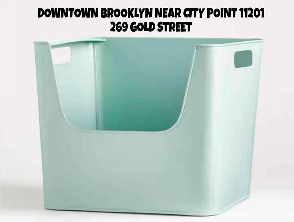 Crate&kids Mint Green Metal Stacking Storage Bin - photo 4